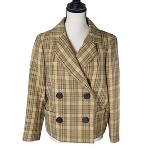 Vintage Norman Norell Blum's-Vogue yellow plaid designer Blazer Jacket top